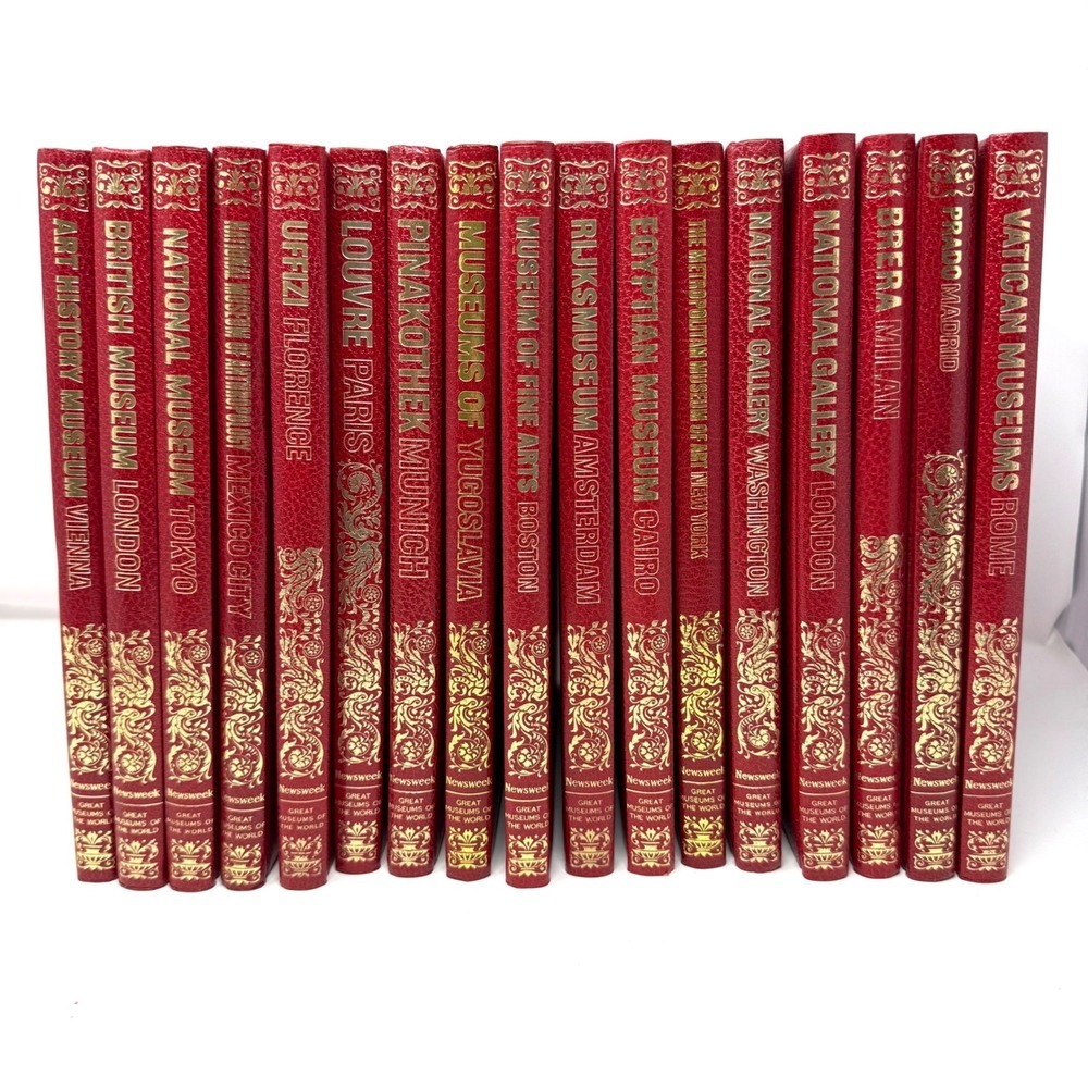 Great Museums of the World Newsweek 17 Volume Set Red Leather Gold Gilt Art